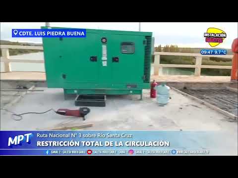 Restricción de la circulación en Ruta Nacional N° 3 sobre Río Santa Cruz
