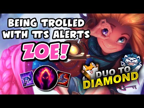 VIEWERS TROLL MY ZOE WITH TEXT TO SPEECH! DUO TO DIAMOND - VICKSY | League of Legends