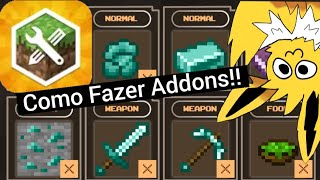 Addons Maker #1 Como fazer Ferramentas, Minério, Espada, Itens e Comida bem explicado!!!