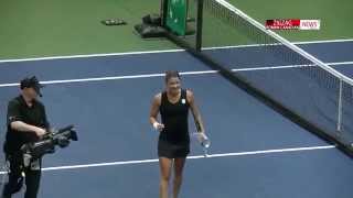 Fed Cup: Final de meci Alexandra Dulgheru - Eugenie Bouchard si intoarcerea gestului ironic
