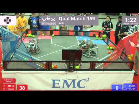VEX Worlds 2016 - VRC High School - Arts - Qual 159 (9594C 6297E) 169 vs 81 (9421X 5327D)