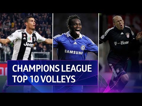 Top 10 Champions League volleys | Ronaldo, Zidane, Essien