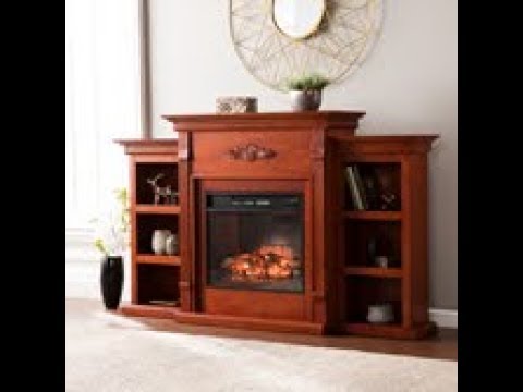 FI8547: Tennyson Infrared Fireplace w/ Bookcases - Classic Mahogany