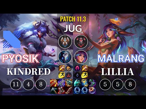 DRX Pyosik Kindred vs Malrang Lillia Jungle - KR Patch 11.3
