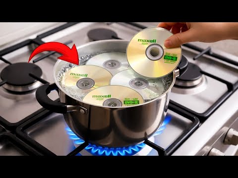 오래된 CD를 버리지 마세요! 끓는 물에 데우면 놀라운 결과를 볼 수 있습니다!