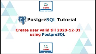 Create user valid till 2020-12-31 using PostgreSQL (In English)