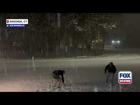 Slippery Snow Fight In Connecticut Amid Powerful Winter Storm Inundating The Northeast