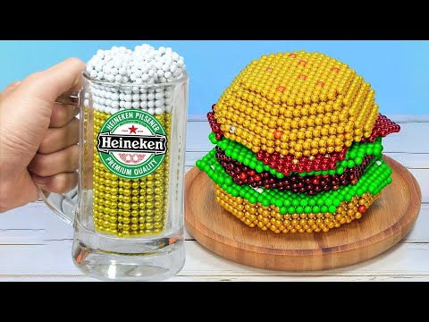 American Burger from Magnetic Balls : Best of the Best - Magnet Stop Motion & Satisfying video
