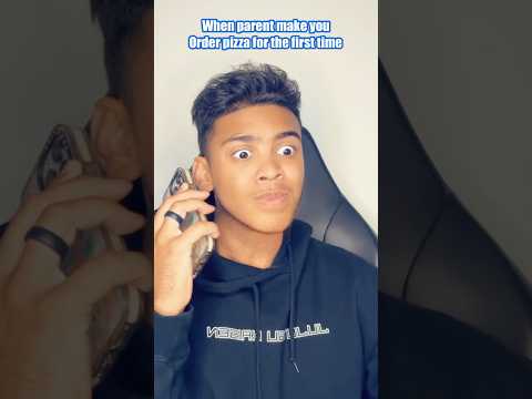 When your parents make you order pizza as a kid…😭💀 #comedy #viral