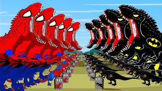 SPIDERMAN T- REX VS BATMAN T- REX RADIATION:  All Dinosaurs  Color Pack Jurassic World Evolution