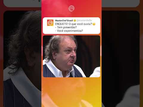 The burning question: DO YOU HAVE PEPPER? 😎🤌 #MasterChefBr