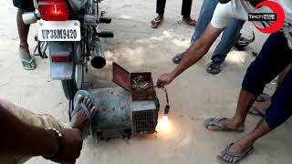 Motorcycle se 5 kva alternator check karte hue
