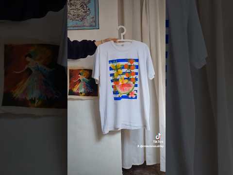 Remera pintada a mano 🩷✌🏻 #moda #costura #fyp #pintar