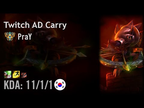 Twitch AD Carry vs Kog'Maw - PraY - KR Challenger Patch 6.16