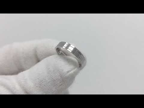3.5MM MATTE FINISH WEDDING RING WITH POLISHED LINES IN PLATINUM
