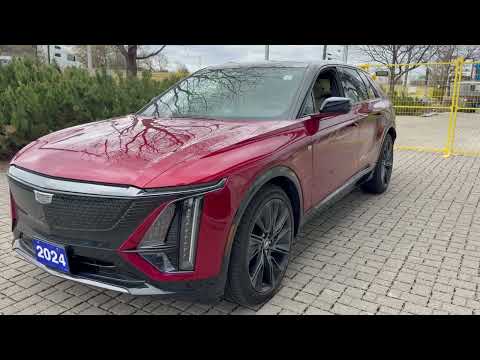 2024 Cadillac LYRIQ 4dr Sport w/1SK in Radiant Red Tintcoat for sale at Budds' Chevrolet in Oakville, ON