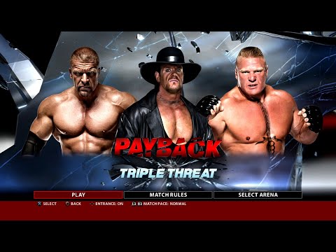 WWE 2K16 PS3 - Undertaker VS Triple H VS Brock Lesnar - Triple Threat [2K][mClassic]