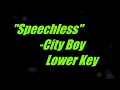 Speechless by City Boy Lower Key Karaoke