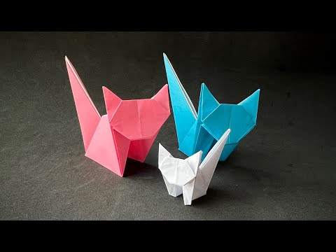 Origami Katze einfach falten 🐈 DIY Katze  🐈‍⬛  Origami Cat