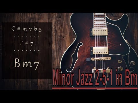 Slow Jazz minor 2-5-1 - Backing track in Bm - 75bpm ii-V-i