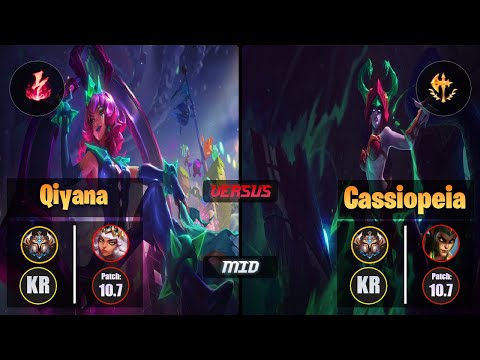 Challenger QIYANA [Electrocute] (Mid) VS  CASSIOPEIA - Challenger KR Patch 10.7