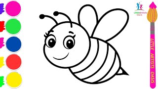 Learn To Draw a BEAUTIFUL Bee with Step by Step | Easy Bee Drawing Guide for Beginners #beedrawing