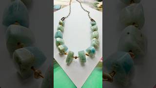 DIY Aquamarine Necklace Tutorial | Easy Handmade Jewelry Design for Beginners #jewelrymaking