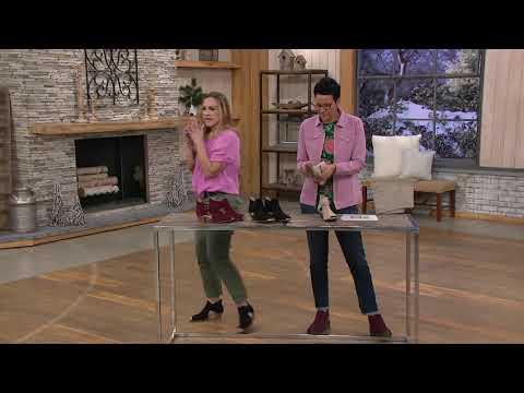 Earth Silky Suede Peep Toe Booties - Kelsey on QVC