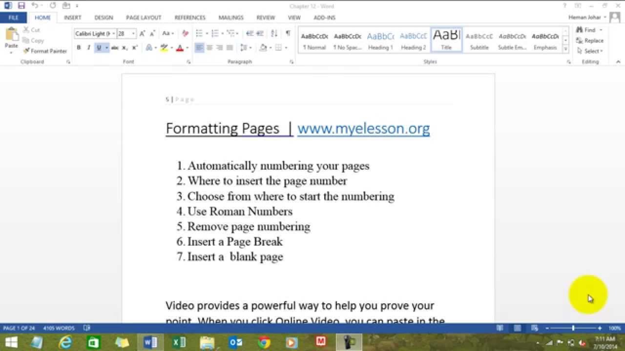 How To Format A Word Document Chapter 12