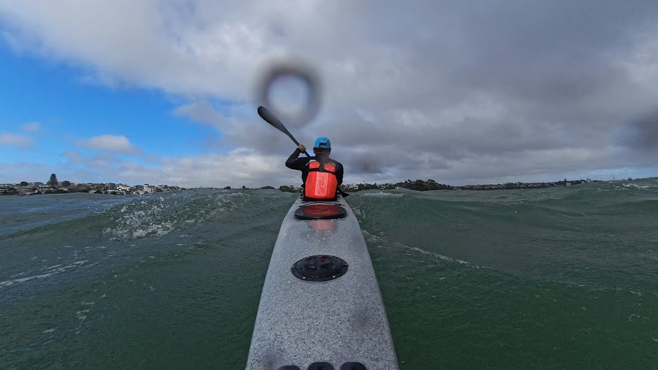 Paddling with the wing foilers !  Epic V7 surfski 2/4