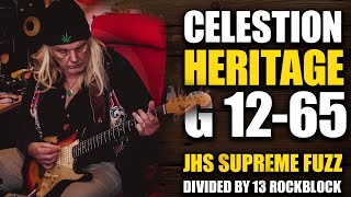 Video thumbnail for Divided by 13 RockBlock loaded with the G12 65 Heritage by Bibl Rocks - Guitars & Gear Show