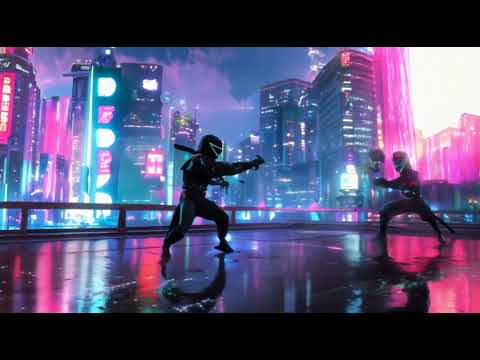 Ninja Showdown - Cyberpunk Rooftop Battle