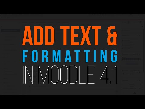 Adding Formatting Text In Moodle