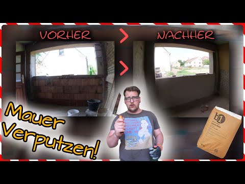 Mauer verputzen selbst lernen - Vorher/Nachher DIY (HB) [E.R.]
