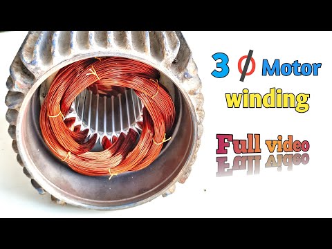 3 phase motor winding|2 hp 24 slot 3 phase motor winding and connection with diagram|Motor winding