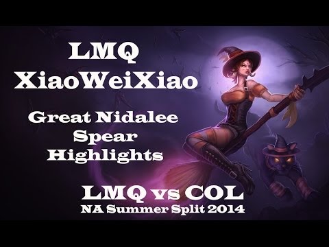 LMQ Xiaoweixiao Great Nidalee spears - LMQ vs COL - NA LCS Summer Split 2014