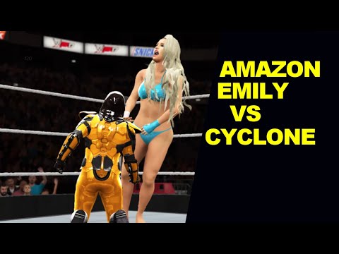 WWE 2K17 Amazon Emily vs Cyclone - Mixed Match