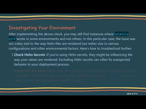 Resolving the helmfile diff Error: Understanding Key Issues in Your Setup