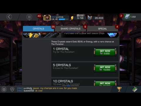 Using 20,000 battle chips! Opening 10 crystals! Contest of Champions
