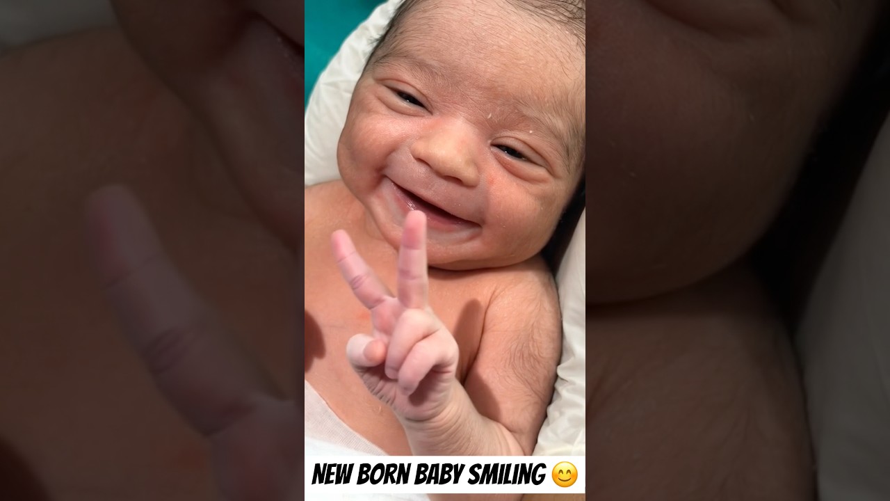 Newborn born baby smiling #adorably #newbornbaby #adoreble #adoreble #baby #newborn