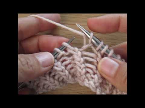 Ktbl, RLI, k1 / ねじり目, 右増し目, 表1