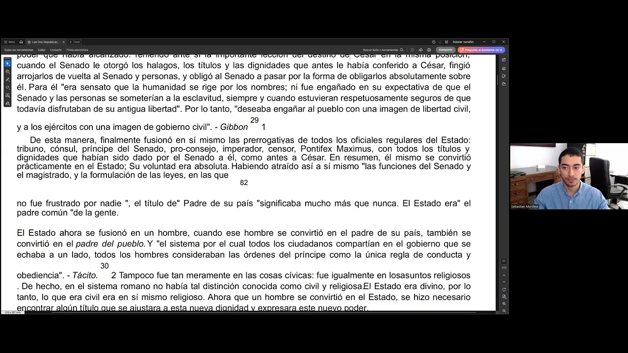 LAS DOS REPUBLICAS: ROMA Y EEUU. Parte 3.  Sebastián Murillejo.