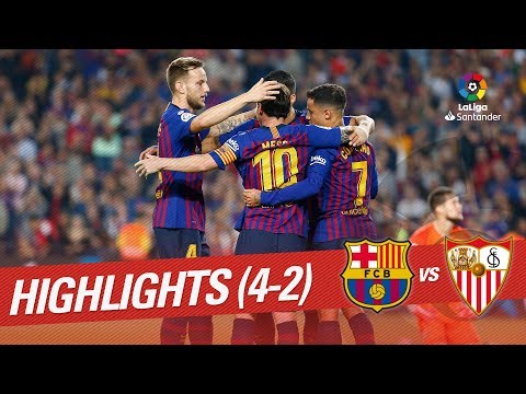 Highlights FC Barcelona vs Sevilla FC (4-2)