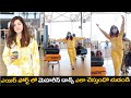 Actress Mehreen  funny jumping at Hyderabad airport  | #MehreenPirzaada  | Filmyfocus.com