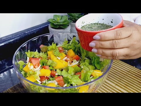 SALADA TROPICAL COM MOLHO DELICIOSO!