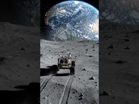 Lunar Rover’s Epic Journey Toward Earth – A Stunning View from the Moon #lunarrover #moonrover #moon