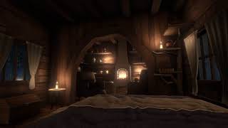 Rain &amp; Fireplace sounds 24/7 | Cozy Cabin | to Relax, Sleep or Study