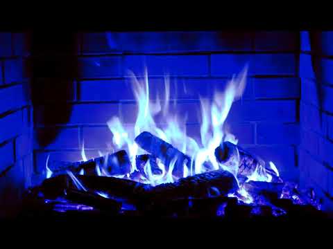 Fireplace blue - Full HD - 1 hours crackling logs I Камин синий-Full HD-1 час потрескивания поленьев