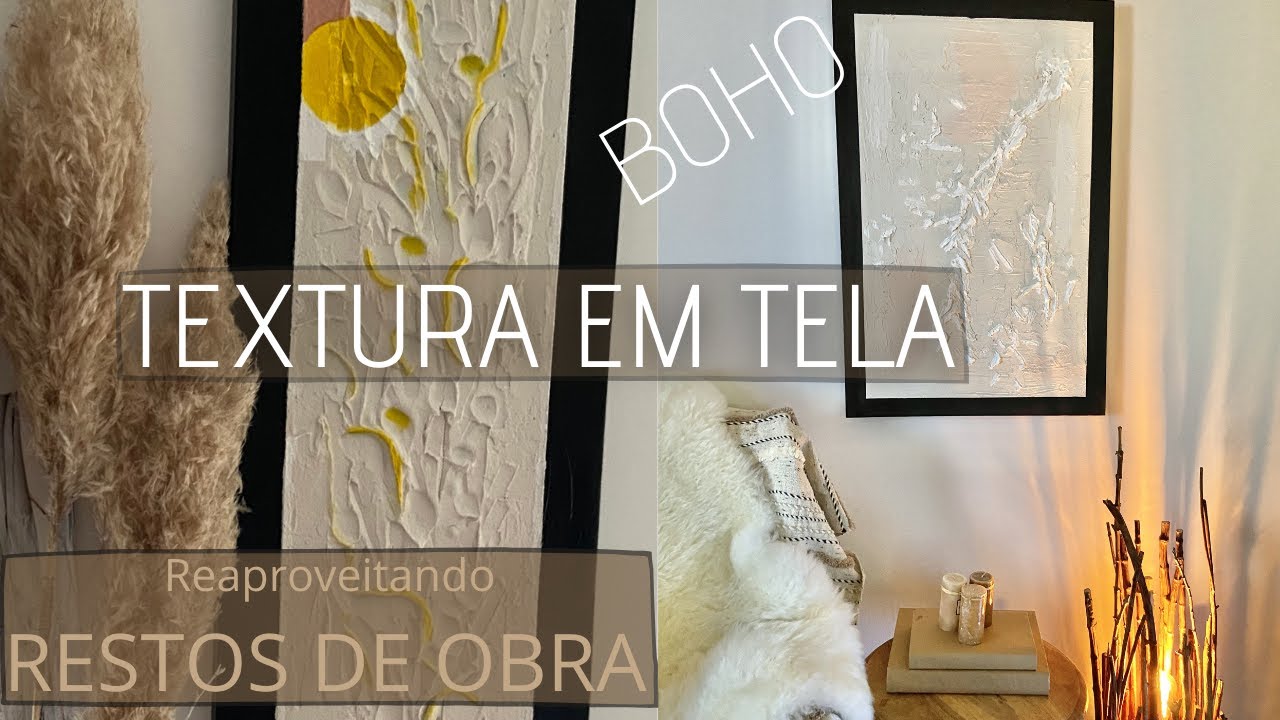 TEXTURA EM TELA | Pintura Abstrata Simples | EFEITO MODERNO | Estilo Boho