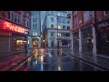 London Rain Walk In DESERTED West End Soho Marylebone Streets Saturday Morning City Ambience